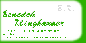 benedek klinghammer business card